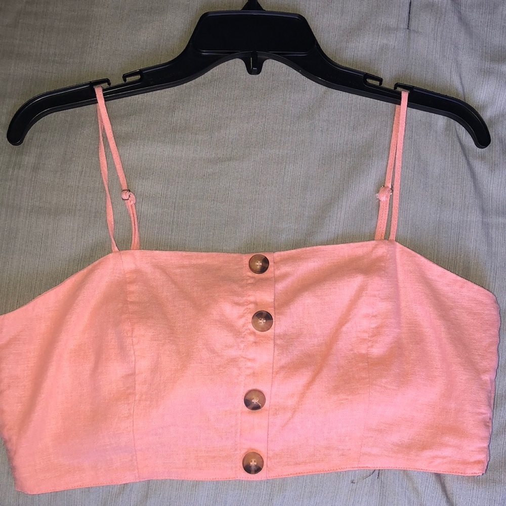Cropped spaghetti strapped top